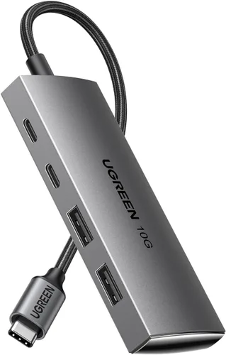 UGREEN Hub USB C de 10 Gbps, 4 puertos USB 3.2 HUB con 2 USB-C 3.2 y 2 USB-A 3.2, extensor de puerto USB para MacBook Pro, MacBook Air, Acer Aspire,
