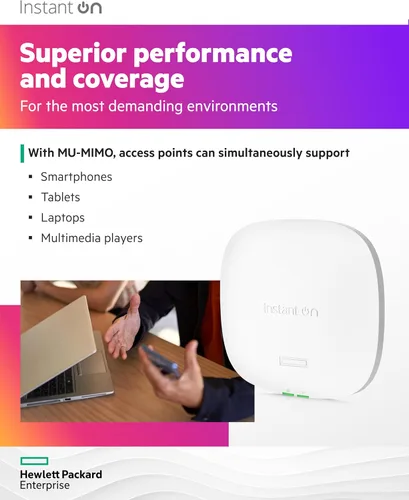 Vista 5 de Punto de acceso inalámbrico para interiores HPE Networking AP25 4x4 WiFi 6 Punto de acceso inalámbrico para interiores Fuente de alimentación