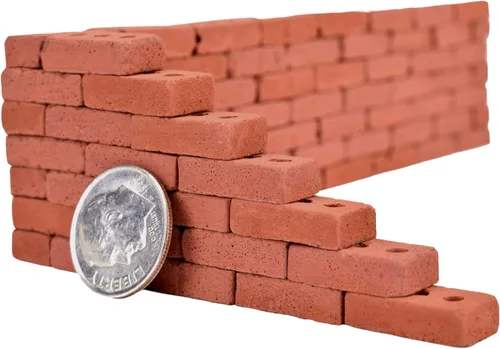 Vista 3 de Acacia Grove Mini ladrillos rojos con paleta, paquete de 100, escala 1/12