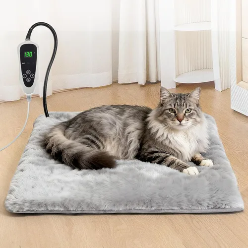 Vista 20 de Almohadilla térmica para gatos de 17 x 13 pulgadas con interruptor de termostato inteligente y tubo de protección de línea de alimentación