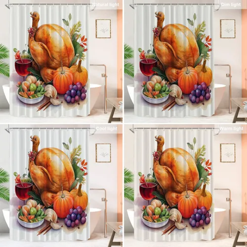 Vista 548 de Shrahala Father and Child Embracing No Hooks Shower Curtain with Snap in Liner Set, Tender Moment Captured Bathroom Décor Polyester Fiber Waterproof