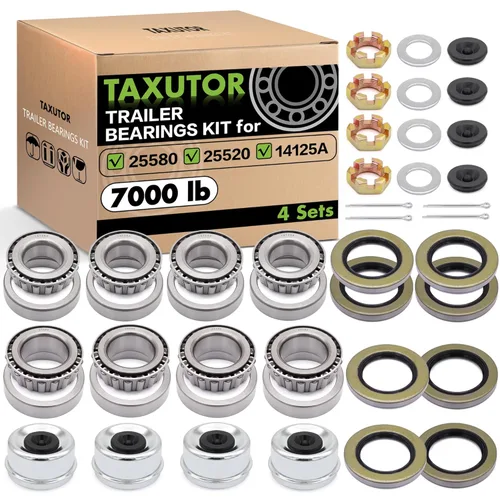 Vista 8 de [2 juegos] Kit de rodamientos de cubo de remolque Taxutor para husillo #D42, se adapta a ejes tándem de 1.25 pulgadas y 1.75 pulgadas, 5200-6000