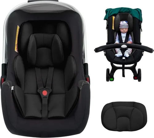 Inserto de asiento de coche para bebé con 2 reposacabezas para prematuros a niños pequeños, soporte de cabeza de asiento de coche para bebé