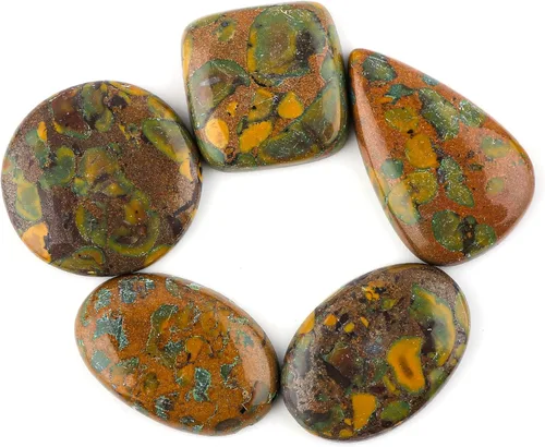 Vista 27 de 5pcs, Bulk Natural Gemstone Cabochon, Polished Flatback Stone, Wholesale Loose Cabs Supply, DIY Jewelry Making, Chakra Healing Crystal, Birthstone