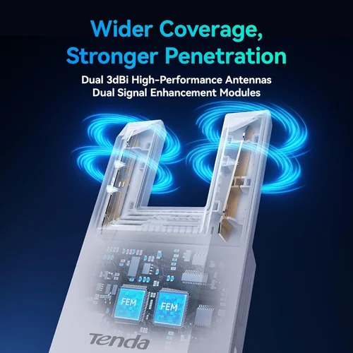 Vista 6 de Tenda Extensor de alcance WiFi AC1200 - Extensor WiFi con puerto Gigabit Ethernet, amplificador de señal doméstica de 1.2 Gbps, doble banda, hasta