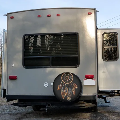 Vista 6 de Foruidea Dream Catcher - Cubierta de neumático de repuesto a prueba de polvo, para remolque, RV, SUV y muchos vehículos, 15 pulgadas