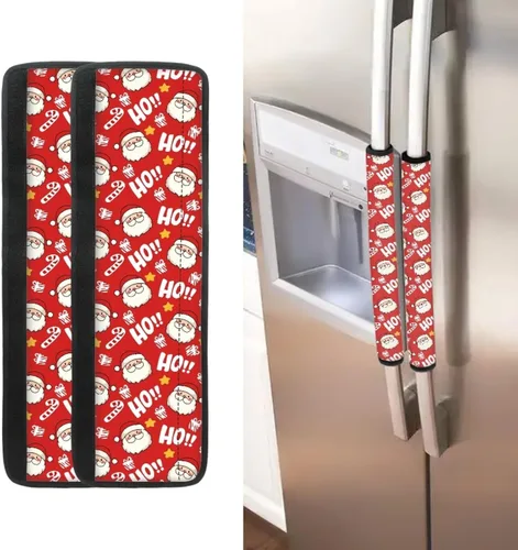 Vista 43 de Juego de 2 fundas para manija de puerta de refrigerador con estampado de copos de nieve de aguacate, protector de manija de puerta de cocina lavable