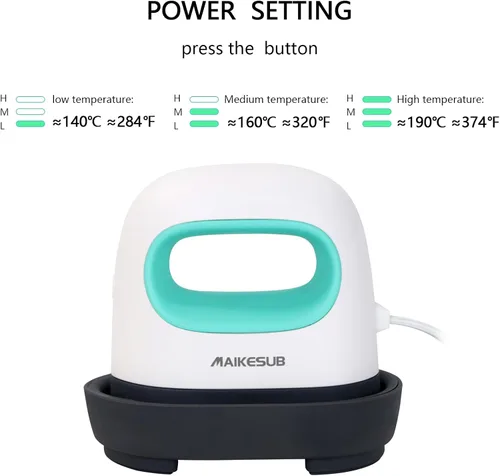 Vista 4 de MAIKESUB Mini máquina de prensa de calor fácil de usar para camisetas, zapatos, sombreros, pequeños proyectos de vinilo HTV para planchar