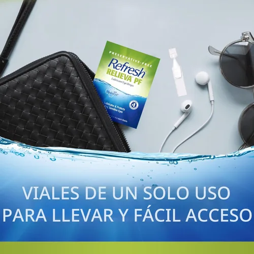 Vista 6 de Refresh Relieva PF - Gotas lubricantes para ojos secos, sin conservantes, recipientes de un solo uso de 0.01 onzas líquidas, 30