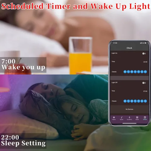 Vista 5 de QZYL Luces LED para dormitorio, tira de luces LED RGB de 25 pies con control remoto IR de 44 teclas, tira de luz LED inteligente con respaldo