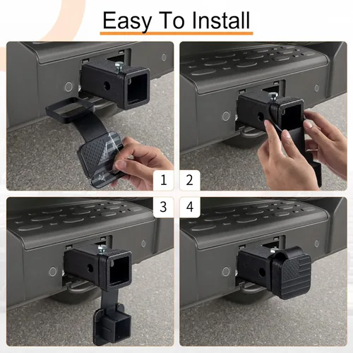Vista 5 de SINGARO Cubiertas universales de enganche de remolque de bandera de 2 pulgadas, inserto de enchufe de tubo de cubierta de enganche de remolque