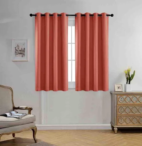 Vista 26 de Miuco paneles de cortina de oscurecimiento con arandelas, cortinas opacas con textura para salón, juego de 2