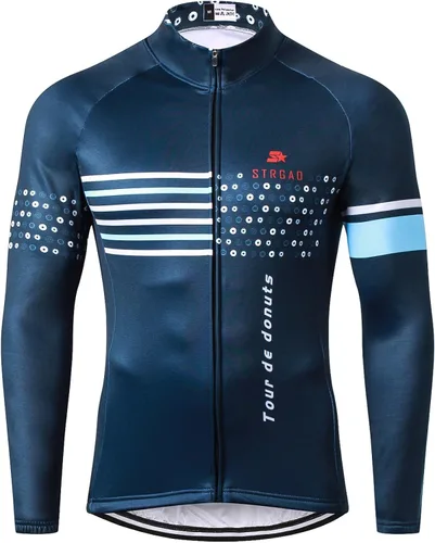 Vista 2 de MR Strgao - Chaqueta térmica de invierno para hombre, resistente al viento, manga larga, suéter para bicicleta, abrigo