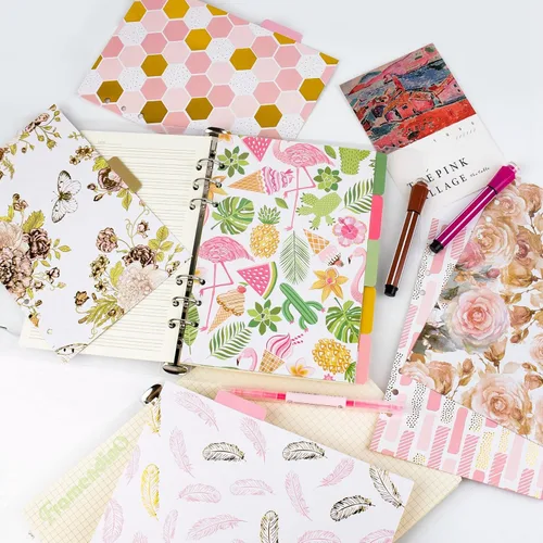 Vista 9 de Framendino, Paquete de 15 separadores de índice de carpeta, tamaño A5, tarjeta de indexación de papel insertable para cuadernos de 6 anillas, 3