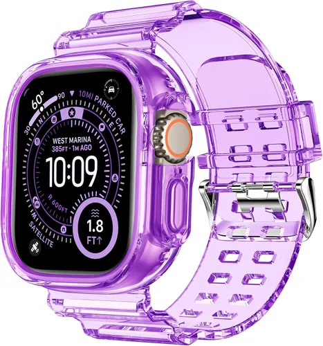 Vista 30 de DABAOZA Compatible for Clear Apple Watch Band 41mm 40mm 38mm ClearCrystal Transparente