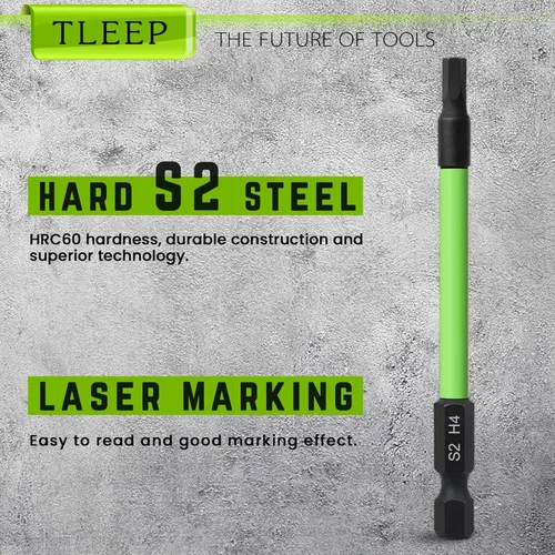 Vista 7 de Juego de brocas de llave Allen de cabeza hexagonal de 3.5 pulgadas de largo y 1/4 pulgadas, juego de brocas métricas de 0.059 in a 0.394 in, puntas