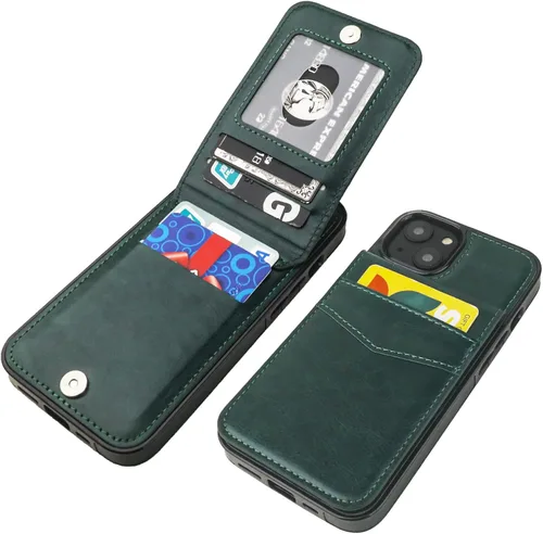 Vista 13 de KIHUWEY Compatible con iPhone 14 Funda Cartera con Soporte para Tarjeta de Crédito, Flip Cuero Premium Cierre Magnético Soporte Funda Protectora