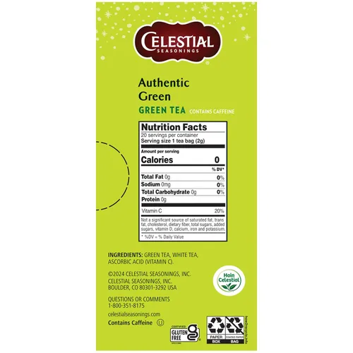 Vista 4 de Celestial Seasonings Té Verde Auténtico 20 Bolsas de Té
