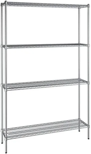 Vista 155 de Kit de 4 estantes de epoxi verde NSF de 21 x 72 pulgadas con postes de 86 pulgadas, estantería de almacenamiento resistente, kit de estantería