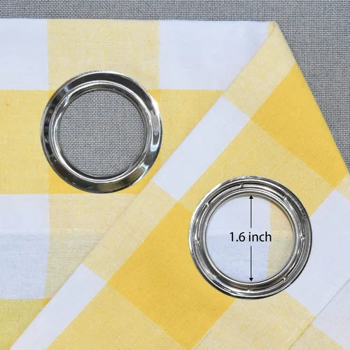 Vista 61 de Cortinas de 24 pulgadas de largo con diseño Buffalo Check Gingham Plaid para ventanas de cocina y baño, tratamiento para ventanas con 2 paneles