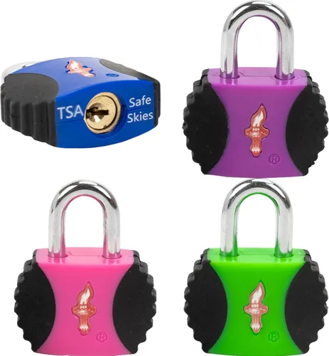 Vista 8 de Safe Skies - Paquete de 4 llaves de equipaje TSA de 4 colores TS003F4