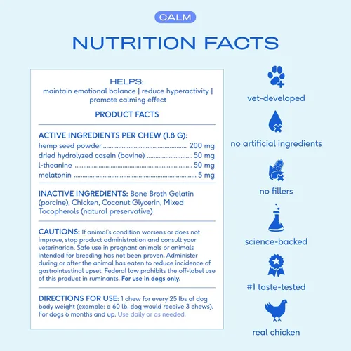 Vista 6 de Native Pet Aceite Omega para perros – Suplementos de aceite de pescado y masticables calmantes Golosinas para aliviar la ansiedad de perros 8