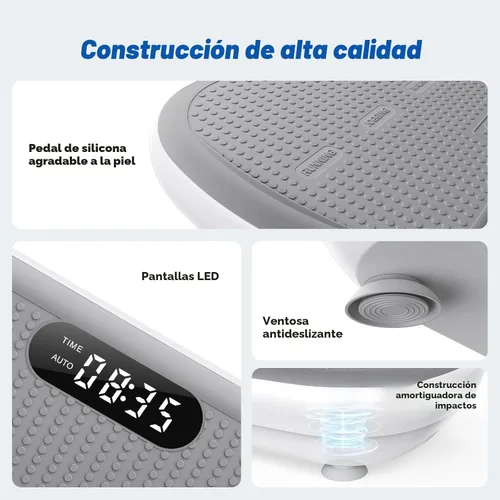 Vista 6 de MERACH - Máquina de plataforma vibratoria para ejercicio, capacidad de 440 libras, Bluetooth y pedal de silicona, estimula la grasa profunda