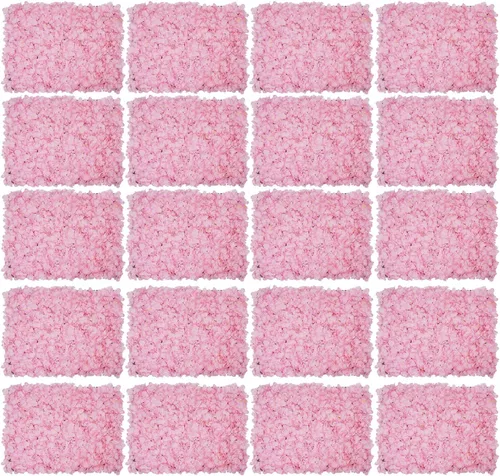 Vista 24 de Arreglo de flores artificiales para decoración de paredes; paneles decorativos con hortensias artificiales para el hogar, fiestas, bodas, Navidad