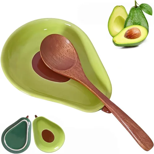 Soporte de cuchara de cerámica para estufa y encimera de cocina, soporte para cuchara para estufa y cuchara de cocina para cucharón, lindo soporte