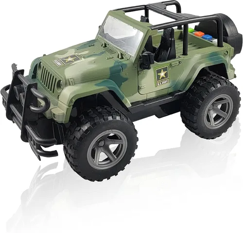 Lollipop United States Army Camión de juguete con potencia de fricción 1/16 modelo de vehículo todo terreno con luz de coche y sonido, juguete de