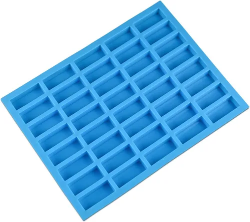 V-fox 40 Cavities Rectangle Caramel Silicone Molds for Chocolate Truffles, Ganache, Jelly, Candy and Praline, Ice Cube Tray, Random Color, Medium