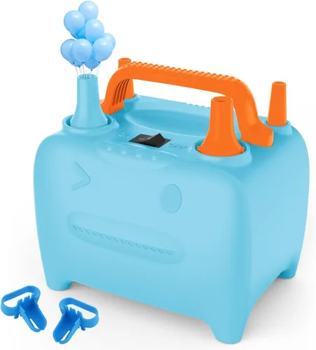 OWill Balloon Pump Electric, Balloon Inflator Electric Air Pump, Portable Dual Nozzle Balloons Air Pump Electric 600W Blow Machine for Party