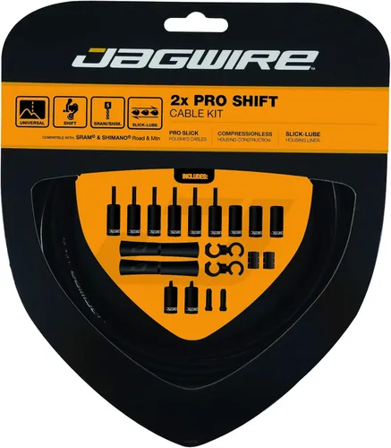Vista 10 de Jagwire - Kit de cambio universal 2X Pro para carretera, MTN y grava Compatible con engranajes SRAM y Shimano, cables de acero inoxidable