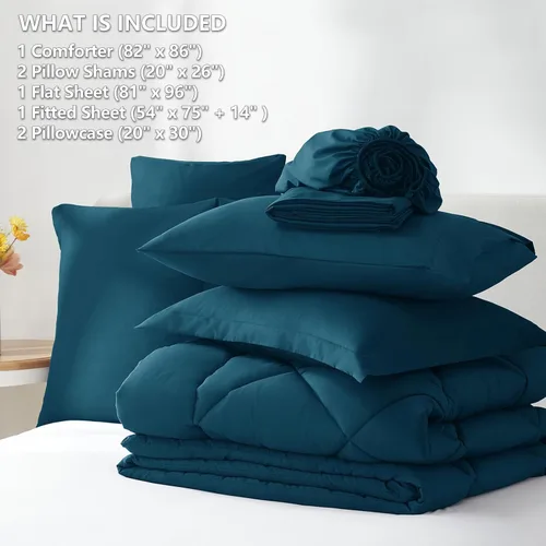 Vista 187 de CozyLux Juego de edredón de tamaño Queen, rojo burdeos, toda la ropa de cama en una sola bolsa, 7 piezas: edredón, fundas de almohada y de almohada