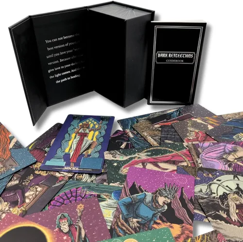 Vista 9 de La Muci Dark Reflections Tarot Shadow - Tarot - Tarot de cartas de trabajo con libro guía para principiantes, una baraja grande de tarot