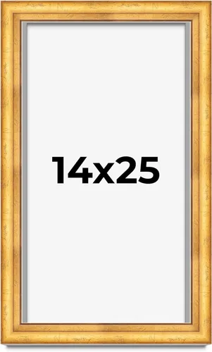 Vista 212 de Caja de sombra de 5 x 5 pulgadas, marco de exhibición biselado de hoja dorada Madera maciza 1.75 pulgadas de profundidad 1.75 pulgadas