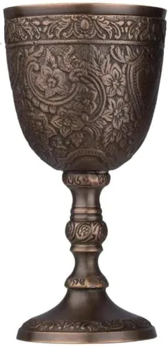 Vista 3 de Copa de latón de buena fe diseño en relieve, copas de champán de copa de alta calidad, copas para beber vino, vasos para jugo de agua, leche