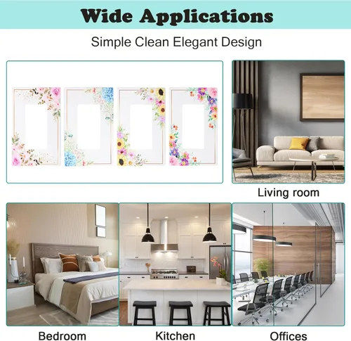 Vista 3 de Cubiertas decorativas para interruptor de luz artística, placa de pared sin tornillos, placa de pared eléctrica GFCI de una sola banda