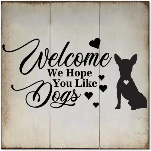 Welcome We Hope You Like Bernese Mountain Dog Wood Sign Plaque Dog Home Vintage Wooden Wall Art Decor for Bedroom Living Room Office Outdoor Home