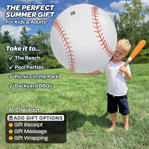 Vista 5 de Large Beach Ball - New 8-Panel Design for Enhanced Durability and Ultra Round Shape - Best Big Beach Ball For Kids & Adults - 3X Thickness
