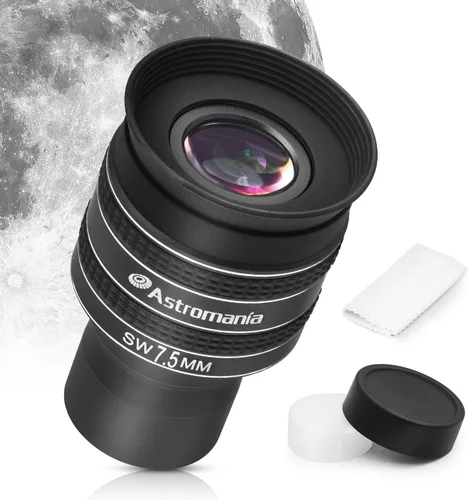 Vista 8 de Ocular de Telescopio Astromania 2.5mm, Ocular de Campo Aparente de Ángulo Amplio de 58 Grados Planetario para Telescopio de Astronomía de 1.25