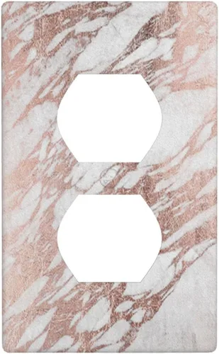 Vista 152 de Moslion Placa de pared basculante de mármol gris y marrón de 1 cuadrilla, arte de granito fluido, onda fluida, salida única, interruptor de luz