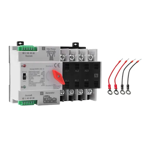 Vista 11 de Interruptor de transferencia automática/manual de 63amp AC110V 2P 50/60Hz, interruptor mini ATS de 2 polos 63A de doble potencia solar