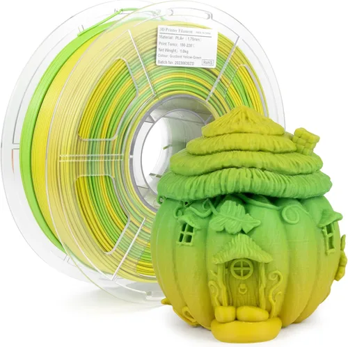 Vista 13 de iSANMATE - Filamento para impresora 3D, filamento PLA de 1.75mm, filamento gradiente azul púrpura, filamento con cambio de color arcoíris, filamento