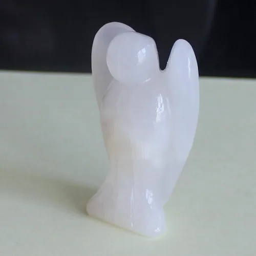 Vista 4 de Figura de ángel de labradorita tallada a mano de 2 pulgadas (cristal de fluorita multicolor)