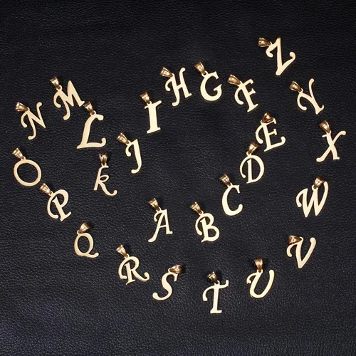 Vista 2 de Dijes con inicial de oro de 14 quilates, dije con nombre para mujeres y hombres