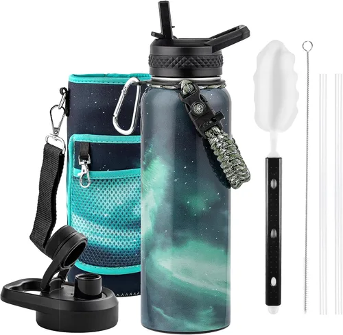 Vista 27 de RAYMYLO Botella de agua aislada de 20 onzas, de acero inoxidable al vacío de triple pared (fría durante 48 horas), a prueba de fugas y sin bisfenol