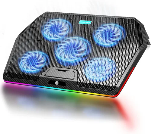 Vista 9 de TeckNet panel de refrigeración para laptop, soporte de panel de refrigeración silencioso para laptop o notebook, ultraliviano y portátil, con 2