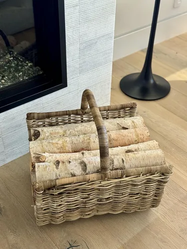 Vista 2 de Kobo - Cesta para troncos de fuego, color gris y marrón