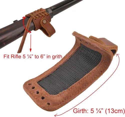 Vista 9 de Culata de cuero para rifle con almohadilla para mejilla y funda con asa a juego, sin necesidad de perforación/montajes